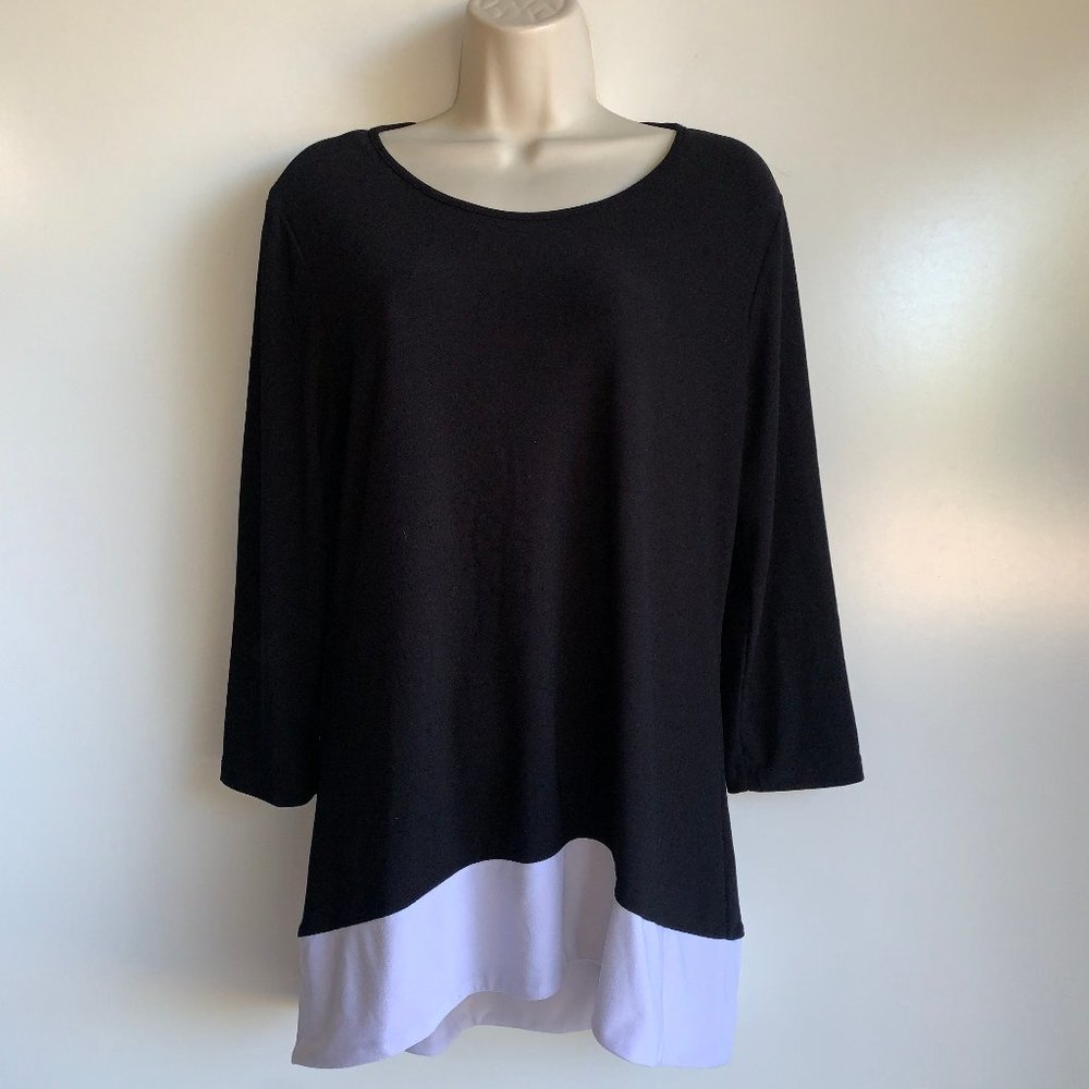 Susan Graver Tunic Top Size Small Black